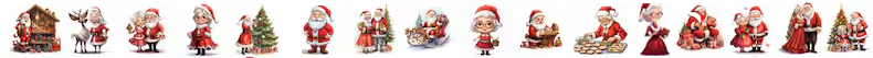 Claus Couple Clipart Bar